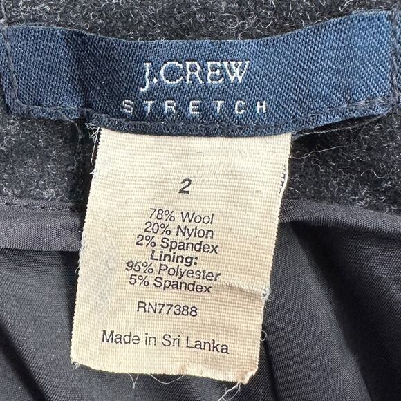 J.Crew Dark Grey Wool Drawstring Waist Side Pockets Wide-Leg Pants Size 2‎ - Picture 3 of 6